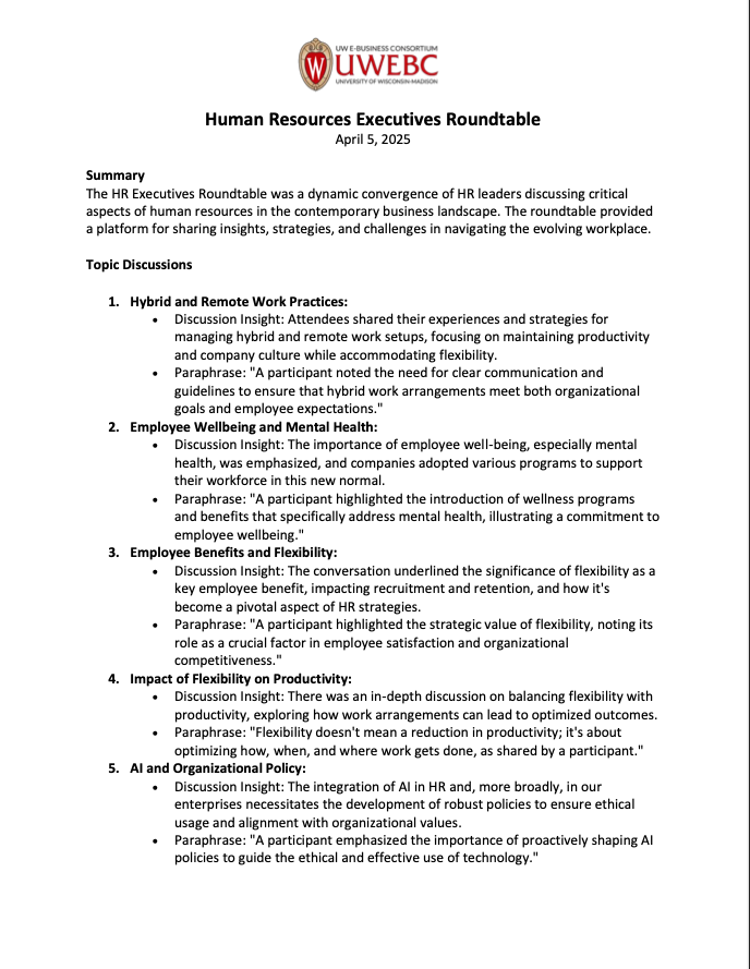 3. Executive Roundtable on Current and Emerging HR Issues Notes thumbnail